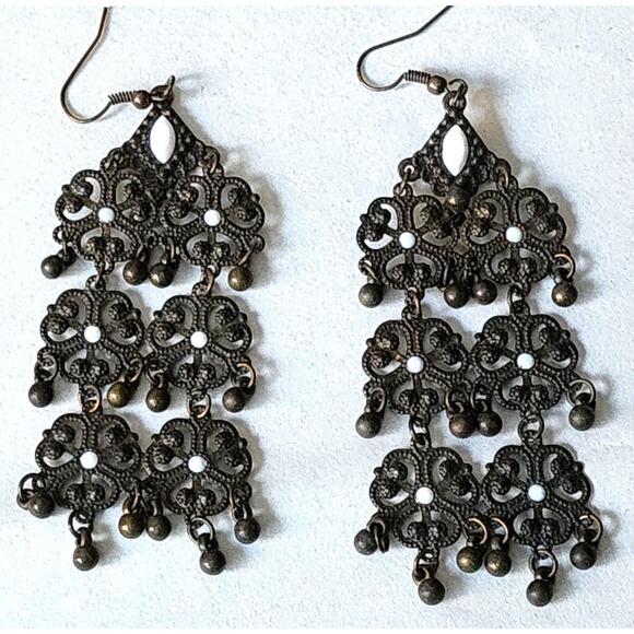 FASHION JEWELRY-DANGLY EARRINGS-Various Designs-Pierced Ears-LOT OF 9 SETS - Picture 7 of 12